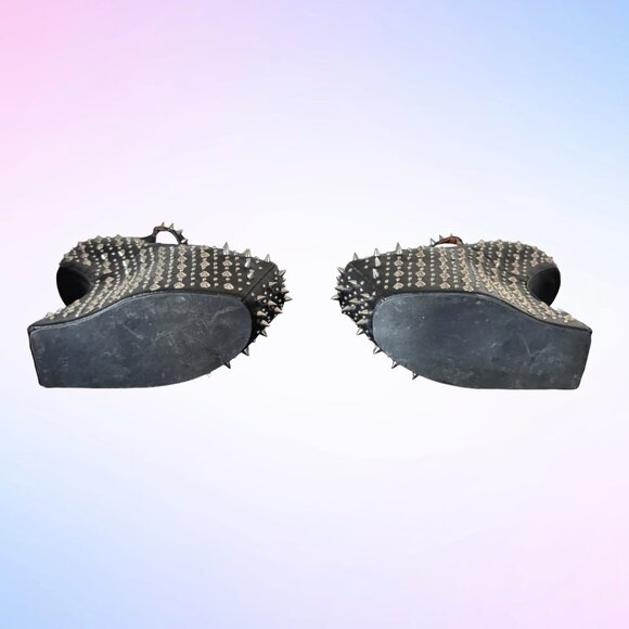 JEFFREY CAMPBELL PRICKLY SPIKE PLATFORM SHOES in BLACK - Picture 9 of 12